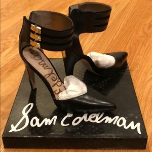 Sam Edelman Claire Black Leather 7M Women Heels